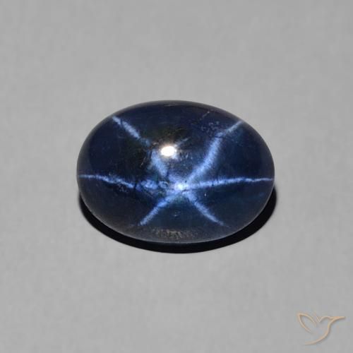 1.57ct طبيعي أزرق غامق نجمة الياقوت, بيضوي, غير شفاف
