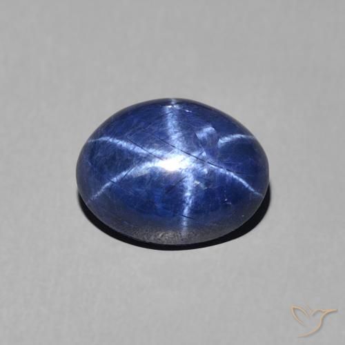 1.89ct طبيعي ازرق غامق نجمة الياقوت, بيضوي, غير شفاف