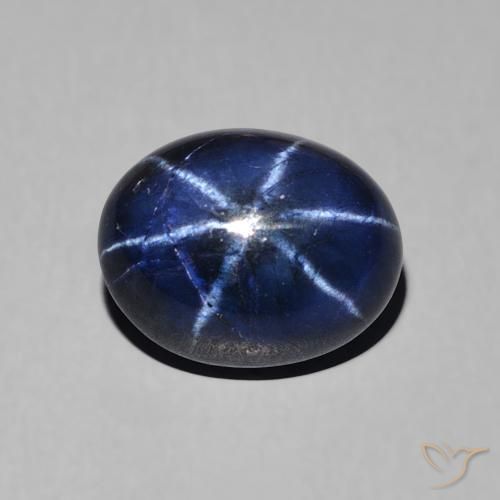 3.46ct طبيعي ازرق غامق نجمة الياقوت, بيضوي, غير شفاف
