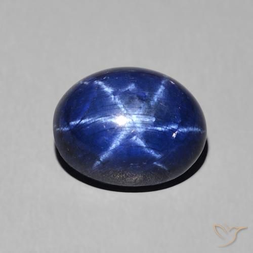 3.65ct طبيعي ازرق غامق نجمة الياقوت, بيضوي, غير شفاف