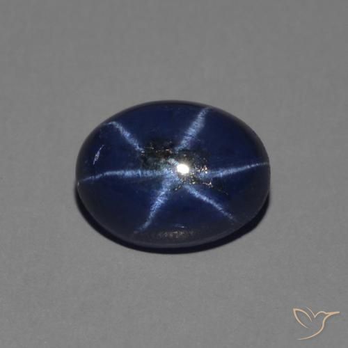1.49ct طبيعي ازرق غامق نجمة الياقوت, بيضوي, غير شفاف