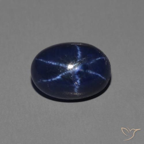 1.76ct طبيعي ازرق غامق نجمة الياقوت, بيضوي, غير شفاف