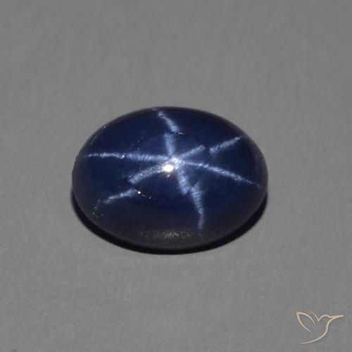 1.52ct طبيعي ازرق غامق نجمة الياقوت, بيضوي, غير شفاف