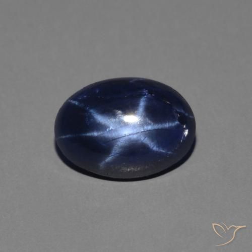 1.39ct طبيعي ازرق غامق نجمة الياقوت, بيضوي, غير شفاف