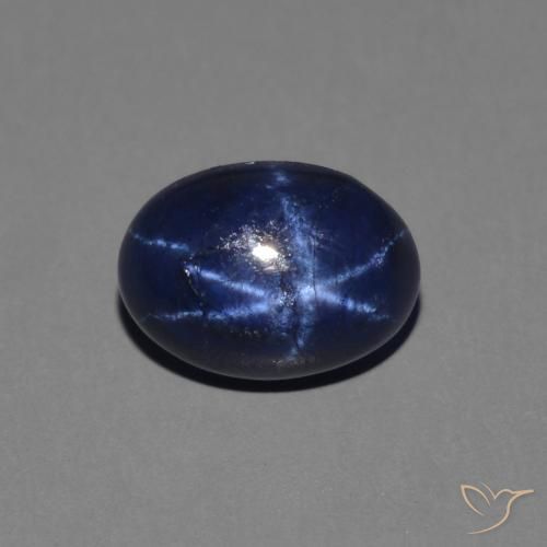 1.45ct طبيعي ازرق غامق نجمة الياقوت, بيضوي, غير شفاف
