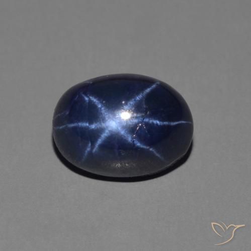1.77ct طبيعي ازرق غامق نجمة الياقوت, بيضوي, غير شفاف