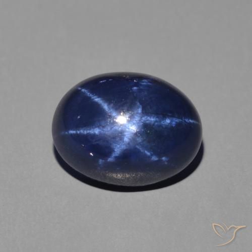 2.44ct طبيعي أزرق غامق نجمة الياقوت, بيضوي, غير شفاف
