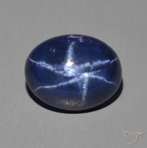 3.06ct طبيعي ازرق غامق نجمة الياقوت, بيضوي, غير شفاف