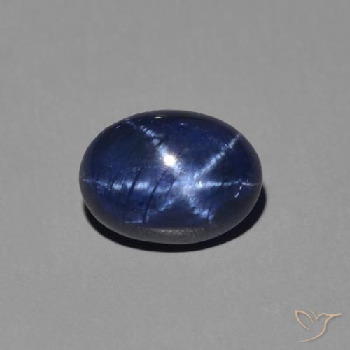 1.47ct طبيعي ازرق غامق نجمة الياقوت, بيضوي, غير شفاف