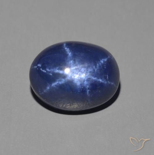 2.50ct طبيعي ازرق غامق نجمة الياقوت, بيضوي, غير شفاف