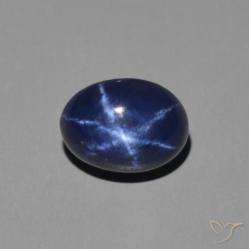 1.60ct طبيعي أزرق غامق نجمة الياقوت, بيضوي, غير شفاف