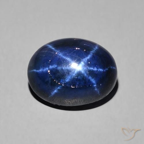 3.22ct طبيعي أزرق غامق نجمة الياقوت, بيضوي, غير شفاف
