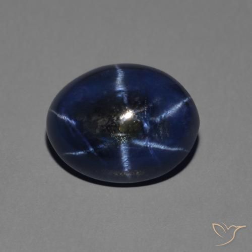 2.89ct طبيعي أزرق غامق نجمة الياقوت, بيضوي, غير شفاف