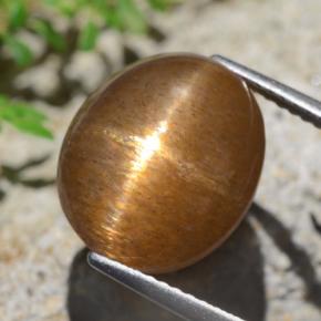 نجمة صن ستون بنى فاتح-متوسط طبيعي، قصة بيضاوى، 9.02 قيراط، غير شفاف