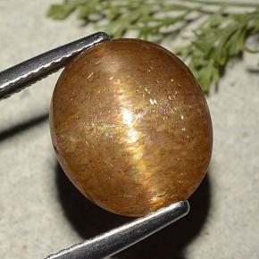 نجمة صن ستون بني ذهبي طبيعي، قصة بيضاوى، 7.25 قيراط، نصف شفاف