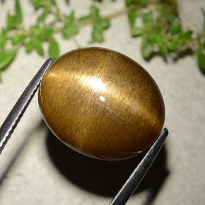 نجمة صن ستون بني ذهبي طبيعي، قصة بيضاوى، 16.93 قيراط، غير شفاف