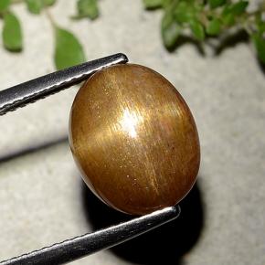 نجمة صن ستون بني ذهبي طبيعي، قصة بيضاوى، 6.21 قيراط، غير شفاف