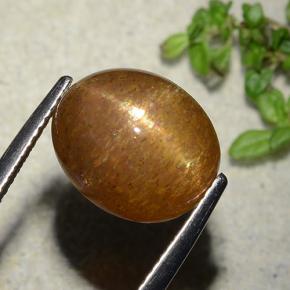 نجمة صن ستون بني ذهبي طبيعي، قصة بيضاوى، 7.51 قيراط، غير شفاف