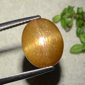 نجمة صن ستون بني ذهبي طبيعي، قصة بيضاوى، 5.86 قيراط، غير شفاف