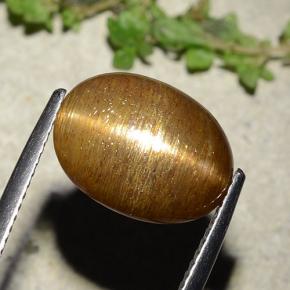 نجمة صن ستون بني ذهبي طبيعي، قصة بيضاوى، 7.67 قيراط، غير شفاف