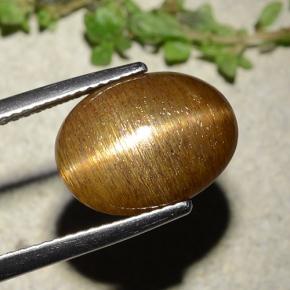 نجمة صن ستون بني ذهبي طبيعي، قصة بيضاوى، 7.67 قيراط، غير شفاف