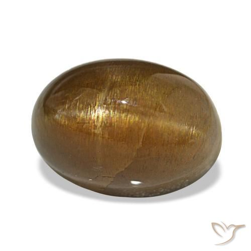 حجر الشمس نجمي طبيعي بلون Medium Light-Brown، وزن ‎13.45‎ قيراط، شكل بيضاوى، مقاس ‎14.9x10.4‎ مم