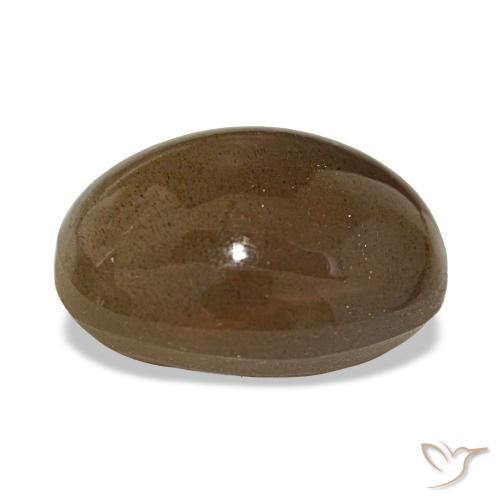 نجمة صن ستون بنى ترابى طبيعي، قصة بيضاوى، 14.24 قيراط، غير شفاف