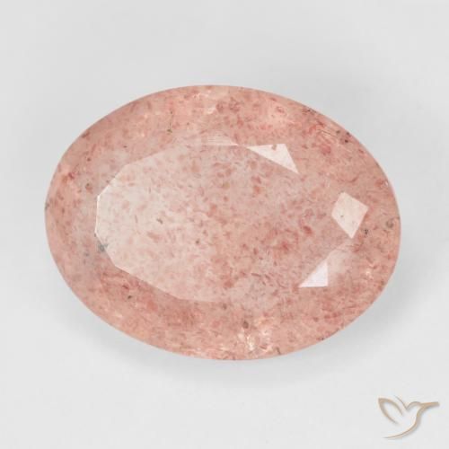 10.41ct طبيعي وردى متوسط كوارتز الفراولة, بيضوي, نصف شفاف