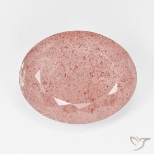 11.72ct طبيعي Pale Red Orange كوارتز الفراولة, بيضوي, نصف شفاف