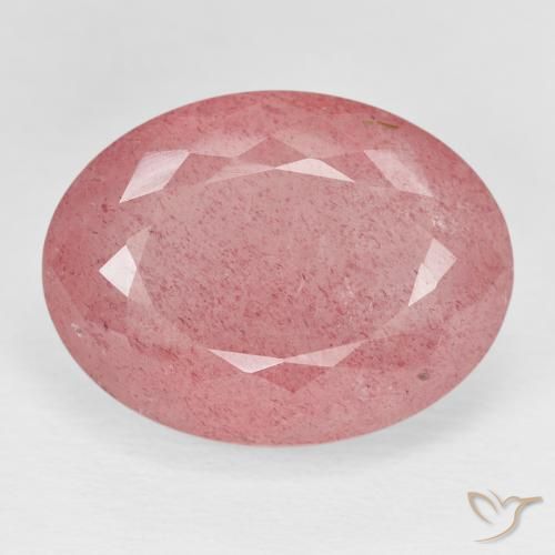23.33ct طبيعي أحمر غامق كوارتز الفراولة, بيضوي, نصف شفاف