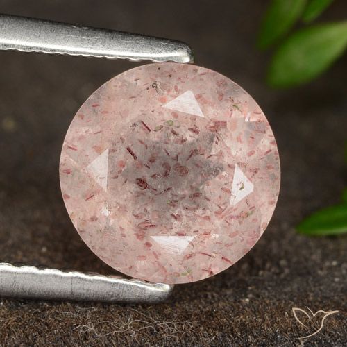 1.80ct طبيعي وردي فاتح كوارتز الفراولة, دائري, نصف شفاف