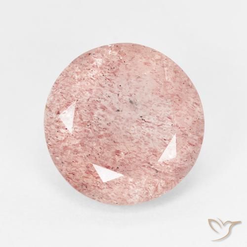 4.37ct طبيعي وردي فاتح كوارتز الفراولة, دائري, نصف شفاف