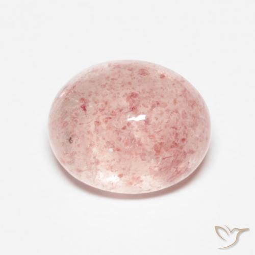 3.40ct طبيعي وردي فاتح كوارتز الفراولة, بيضوي, نصف شفاف