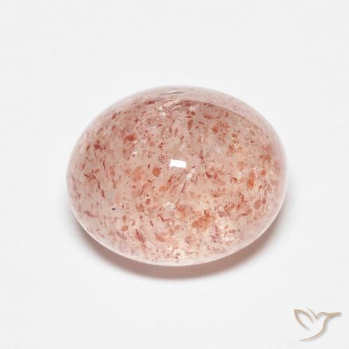 4.28ct طبيعي وردى برتقالى كوارتز الفراولة, بيضوي, نصف شفاف