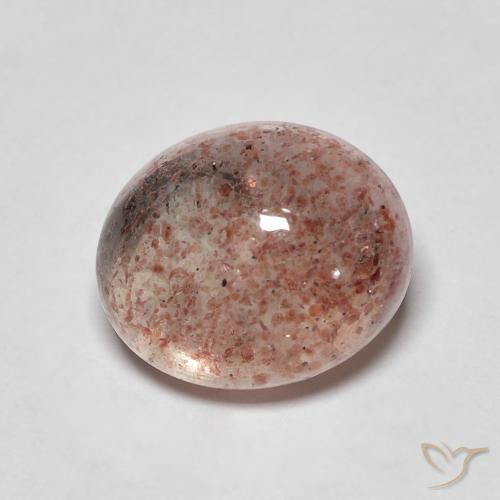 4.37ct طبيعي وردي فاتح كوارتز الفراولة, بيضوي, نصف شفاف