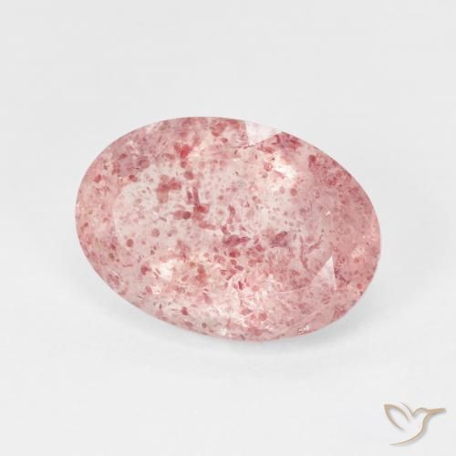كوارتز الفراولة Pale Red Orange طبيعي، بيضوي، 4.96 قيراط، نصف شفاف