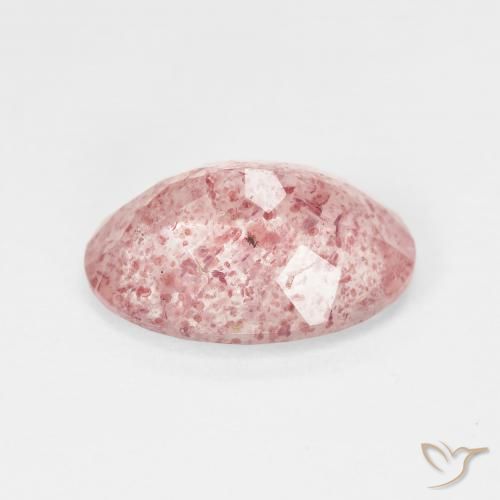 كوارتز الفراولة Pale Red Orange طبيعي، بيضوي، 4.96 قيراط، نصف شفاف