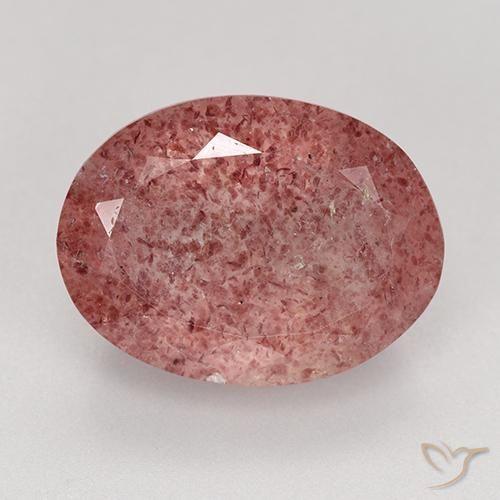 9.03ct طبيعي أحمر أرجوانى كوارتز الفراولة, بيضوي, نصف شفاف