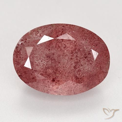 9.21ct طبيعي وردى زهرى غامق كوارتز الفراولة, بيضوي, نصف شفاف, Photo A