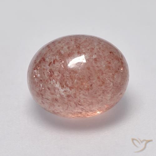 4.71ct طبيعي وردى الجريب فروت كوارتز الفراولة, بيضوي, نصف شفاف