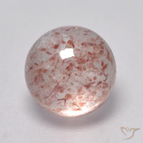 3.06ct طبيعي وردى متوسط كوارتز الفراولة, دائري, شفاف