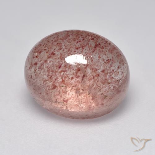 7.08ct طبيعي وردى متوسط كوارتز الفراولة, بيضوي, نصف شفاف