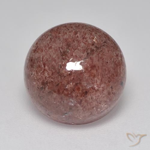 6.97ct طبيعي وردى بورجوندي كوارتز الفراولة, دائري, نصف شفاف