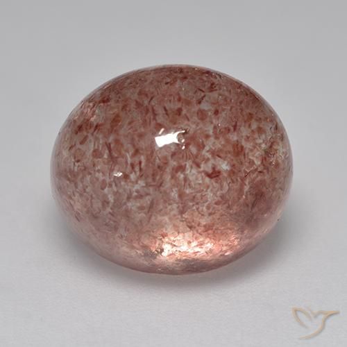 8.68ct طبيعي وردى متوسط كوارتز الفراولة, بيضوي, نصف شفاف