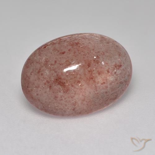 5.05ct طبيعي وردى داكن-متوسط كوارتز الفراولة, بيضوي, نصف شفاف