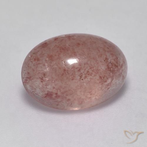 4.54ct طبيعي وردى ترابى كوارتز الفراولة, بيضوي, نصف شفاف