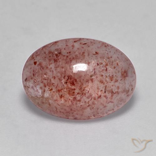 4.55ct طبيعي وردى زهرى كوارتز الفراولة, بيضوي, نصف شفاف