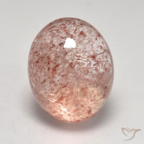7.39ct طبيعي وردى فاتح-متوسط كوارتز الفراولة, بيضوي, شفاف
