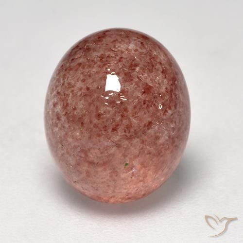 4.95ct طبيعي وردى توت العليق كوارتز الفراولة, بيضوي, نصف شفاف