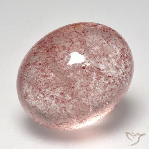 12.58ct طبيعي وردي فاتح كوارتز الفراولة, بيضوي, شفاف